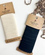 Plastic-free organic cotton hair ties - beige & black