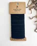 Plastic-free organic cotton hair ties - black